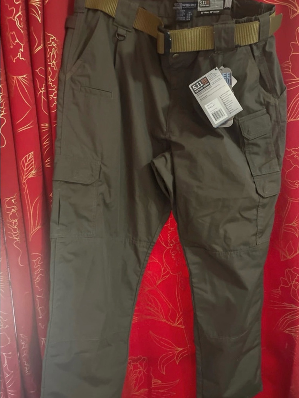 5.11 Tactical Men's 192 Tundra Cargo Pants with Tan Belt